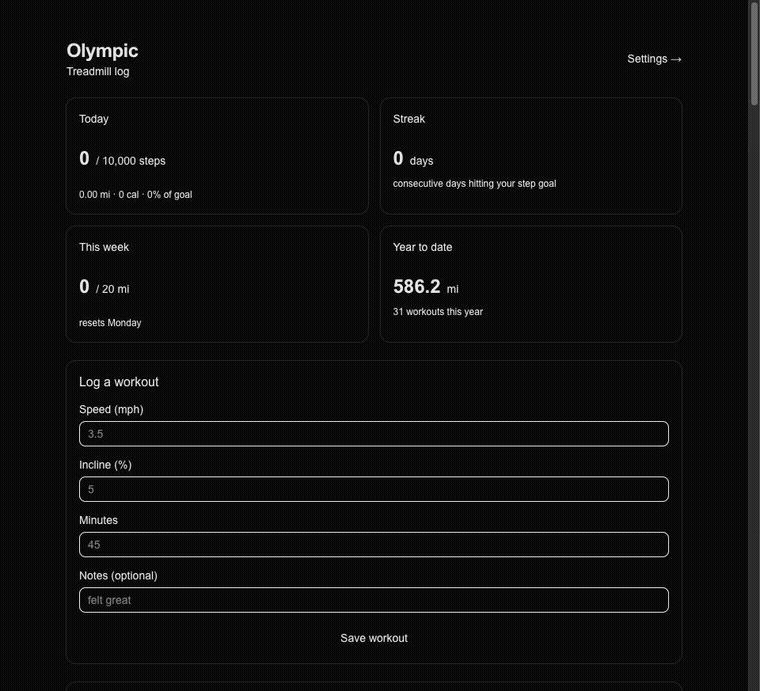 Screenshot of Olympic: Health Tracker