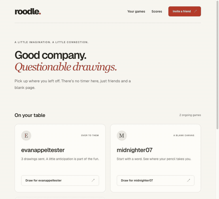 Screenshot of Roodle: Draw and Guess with Friends